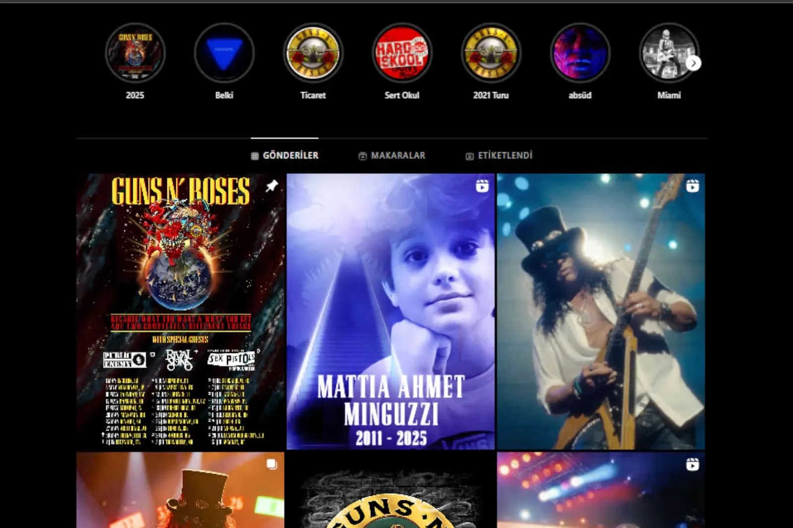 Guns N’Roses’dan Mattia Ahmet Minguzzi paylaşımı