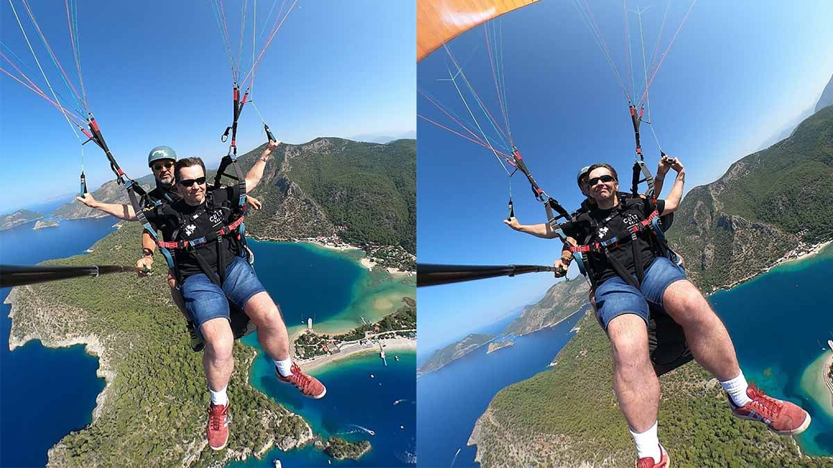 Görme engelli İngiliz turist, Babadağ'dan yamaç paraşütüyle uçtu