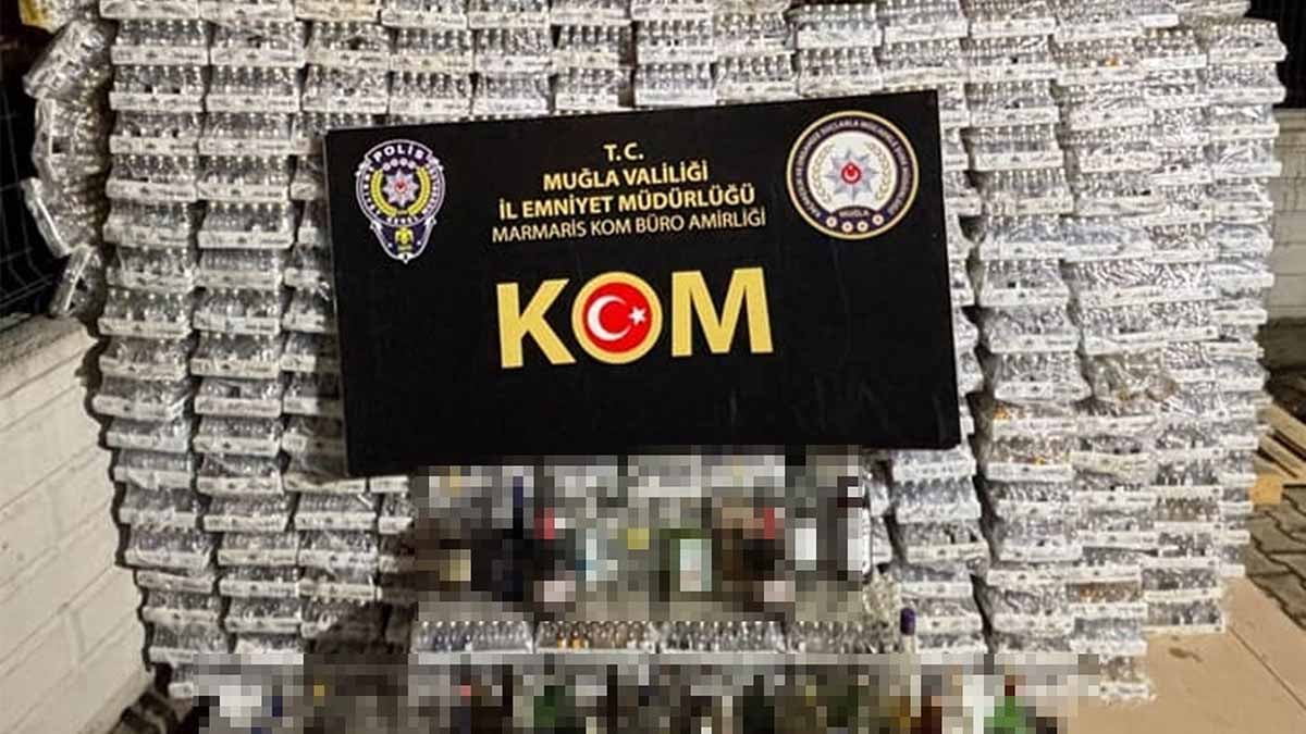Otel deposunda 4 bin 166 litre kaçak içki ele geçirildi