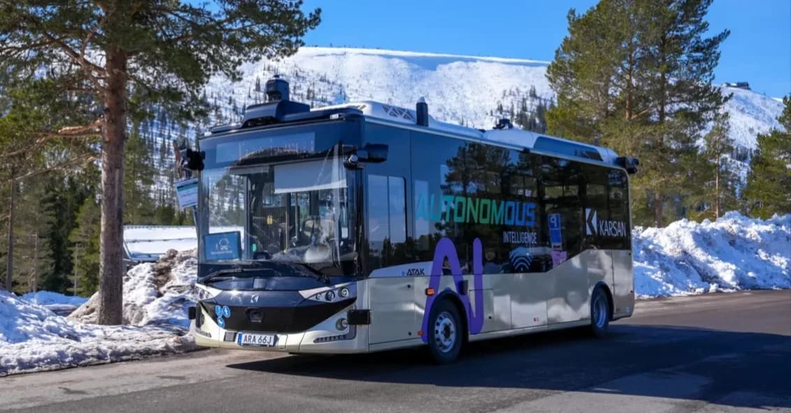 Karsan'ın otonom otobüsü, İsveç’te turistleri kayak merkezlerine taşıdı 